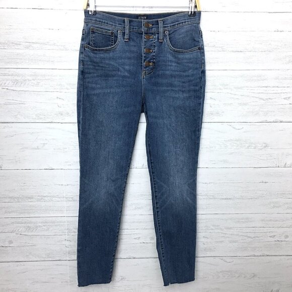 J. Crew Women's Jeans 10" High Rise Skinny Button Fly size 27 length 27" - Picture 1 of 10
